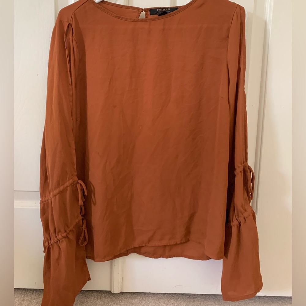 Forever 21 Orange Bell Sleeved Blouse